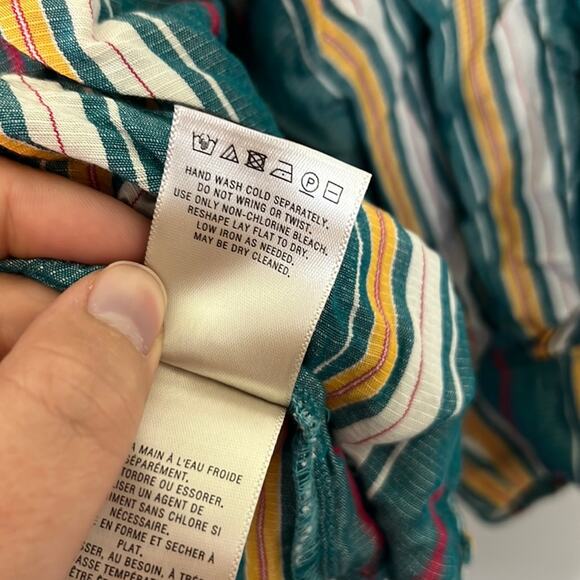Anthropologie Maeve Striped Brenda Peasant Balloon Sleeve Blouse - Picture 7 of 13